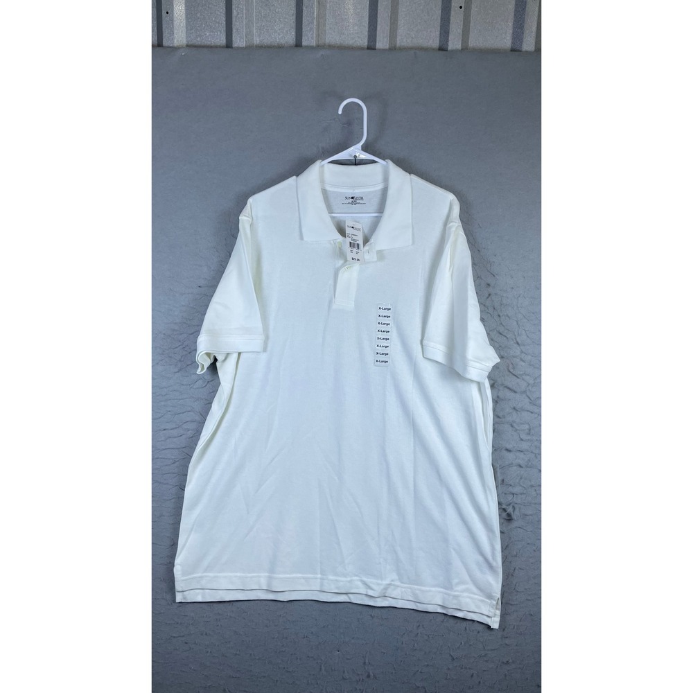 Sun River Polo Shirt Mens XL White New Essential Cotton Pique S1205RBW10
